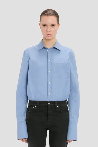 Victoria Beckham Perry Shirt In Ocean Mist In Blue