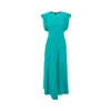 Victoria Beckham Petal Sleeves Midi Dress In Green