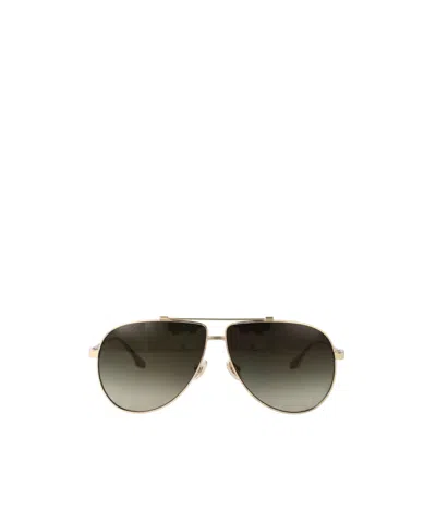 Victoria Beckham Pilot Frame Sunglasses In Gold