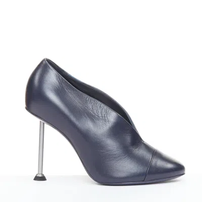 Victoria Beckham Pin Leather Silver Nail Pumps In Blue