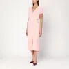 Victoria Beckham Pink Satin Midi Dress In Pink
