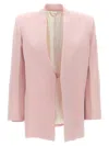 Victoria Beckham Tailored Blazer Jacket Padded Shoulders In Pink
