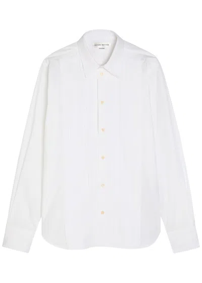 Victoria Beckham Pintuck Cotton-poplin Shirt In White
