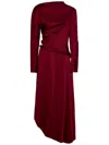 Victoria Beckham Padded-tube Cutout Bubble-hem Midi Dress In Red