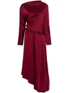 Victoria Beckham Padded-tube Cutout Bubble-hem Midi Dress In Red