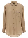 Victoria Beckham Piping Detail Pyjama Shirt And Blouse Brown