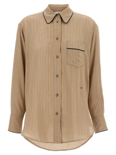 Victoria Beckham 'piping Detail Pyjama' Shirt In Brown