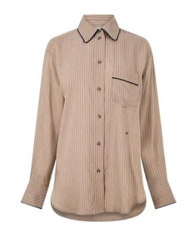 Victoria Beckham Piping Pyjama Shirt In Neutral