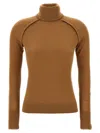 Victoria Beckham Women's Roll Neck Wool Jumper Sweater In Brown