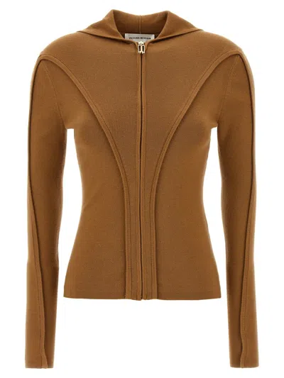 Victoria Beckham Piping Sweater In Brown