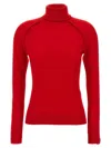 Victoria Beckham Turtleneck Raglan Long-sleeve Sweater In Red