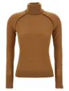 Victoria Beckham Women's Roll Neck Wool Jumper Sweater In Brown