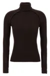 Victoria Beckham Turtle Neck Sweater In Brown