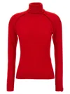 Victoria Beckham Turtleneck Raglan Long-sleeve Sweater In Red