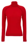 Victoria Beckham Turtleneck Raglan Long-sleeve Sweater In Red