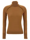 Victoria Beckham Women's Roll Neck Wool Jumper Sweater In Brown