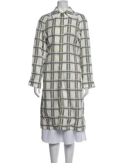 Pre-owned Victoria Beckham Plaid Print Coat In Multicolor