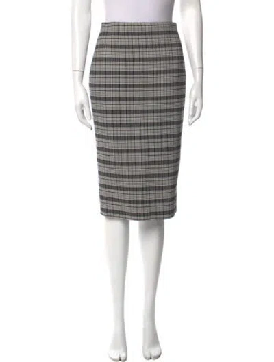 Pre-owned Victoria Beckham Plaid Print Knee-length Skirt In Black
