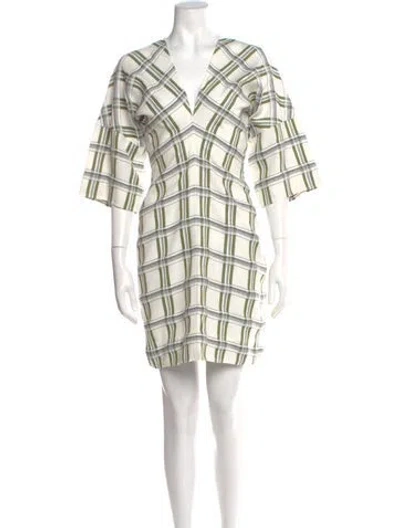 Pre-owned Victoria Beckham Plaid Print Mini Dress In Multi