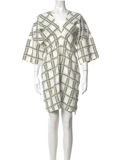 Pre-owned Victoria Beckham Plaid Print Mini Dress In Multi