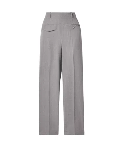 Victoria Beckham Plaid Wide-leg Pants In Gray
