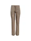 Victoria Beckham Pleat Detail Pyjama Trouser Tobacco And Midnight In Brown