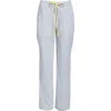 Victoria Beckham Pleat Detail Stripe Pajama Trousers In White/regatta/ice Lemon
