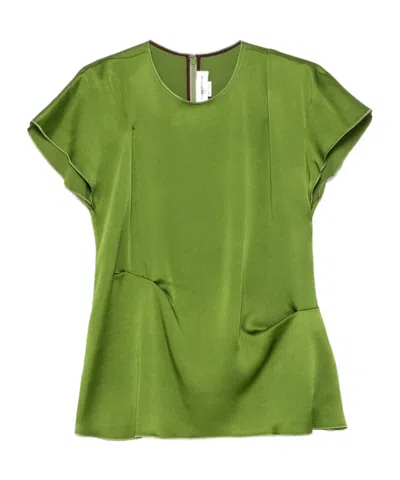 VICTORIA BECKHAM VICTORIA BECKHAM PLEATED CREWNECK TOP