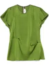 Victoria Beckham Draped Pleat Detail Top In Green