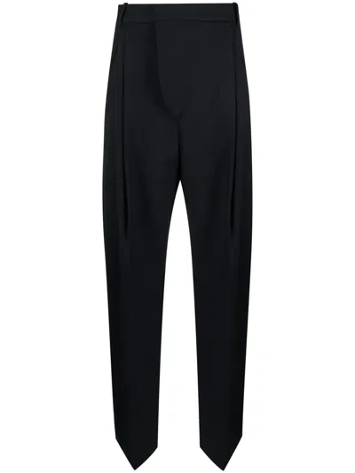 Victoria Beckham Pleat-detailing Wide-leg Trousers In Blue