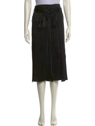 Pre-owned Victoria Beckham Pleated Accents Knee-length Skirt In Black