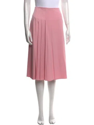 Pre-owned Victoria Beckham Pleated Accents Knee-length Skirt In Pink