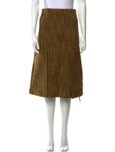 Pre-owned Victoria Beckham Pleated Accents Knee-length Skirt In Yellow