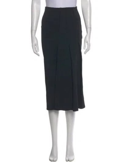Pre-owned Victoria Beckham Pleated Accents Midi Length Skirt In Black
