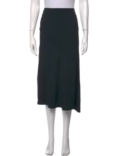Pre-owned Victoria Beckham Pleated Accents Midi Length Skirt In Green