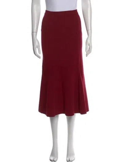 Pre-owned Victoria Beckham Pleated Accents Midi Length Skirt In Orange