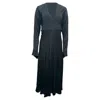 Victoria Beckham Pleated Crepe Midi Dress In Black Polyester In Black