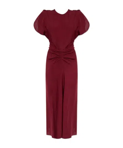 VICTORIA BECKHAM GATHERED-DETAIL MIDI DRESS