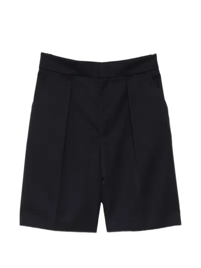 Victoria Beckham Elasticated Back Waistband Wool Blend Tailored Shorts Clothing In Black