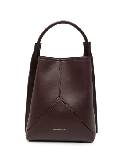 Victoria Beckham Pleated Leather Top Handle Bag In Burgundy