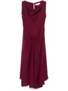 Victoria Beckham Pleated Midi Dress In Purple