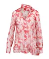 Victoria Beckham Pleated Patterned Shirt In Multi