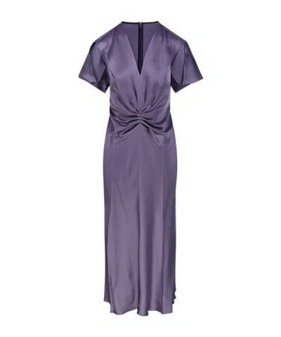 Victoria Beckham Dress With Gathered Details In Purple