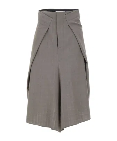 Victoria Beckham Asymmetric Virgin Wool Midi Skirt In Animal Print