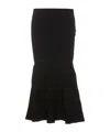 Victoria Beckham Flared Elasticized Skirt High Waist In Black