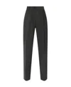 Victoria Beckham Pleated Straight-leg Trousers In Black