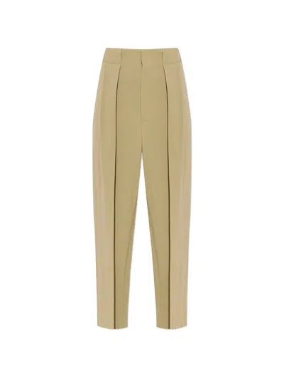 Victoria Beckham Pleated Straight-leg Trousers In Animal Print