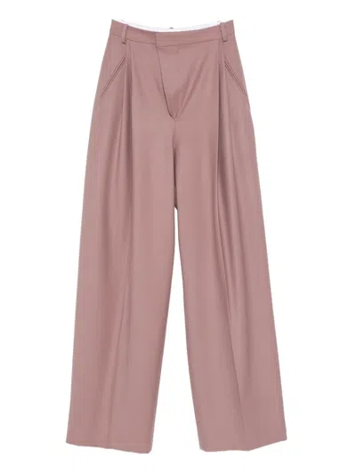 Victoria Beckham Pleated Tailored Trousers In Pink