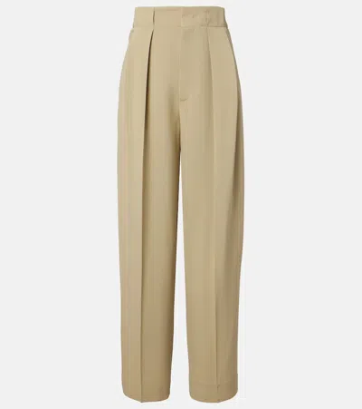 Victoria Beckham Pleated Tapered Pants In Nude