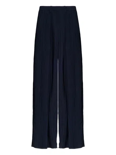 Victoria Beckham Pleated Trousers In Blue